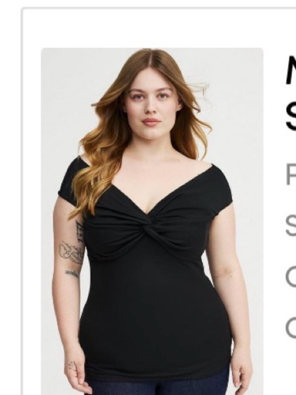 torrid Black Off-Shoulder Twist Front Top
